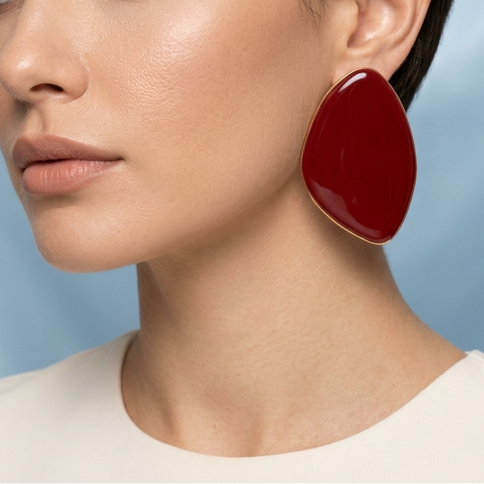 Orla Red Statement Earrings